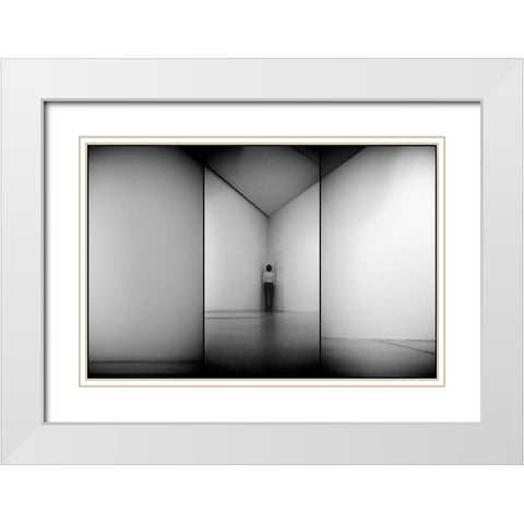 Evolution White Modern Wood Framed Art Print with Double Matting by Kravanja, Jure