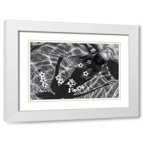 Frangipani Tree White Modern Wood Framed Art Print with Double Matting by Salgado Gispert, Gloria