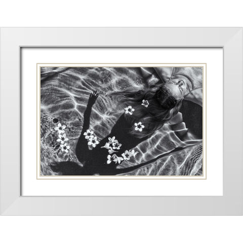 Frangipani Tree White Modern Wood Framed Art Print with Double Matting by Salgado Gispert, Gloria