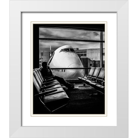 Last Call White Modern Wood Framed Art Print with Double Matting by Majewski, Pawel