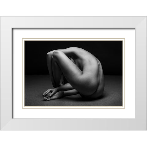Bodyscape White Modern Wood Framed Art Print with Double Matting by Belovodchenko, Anton