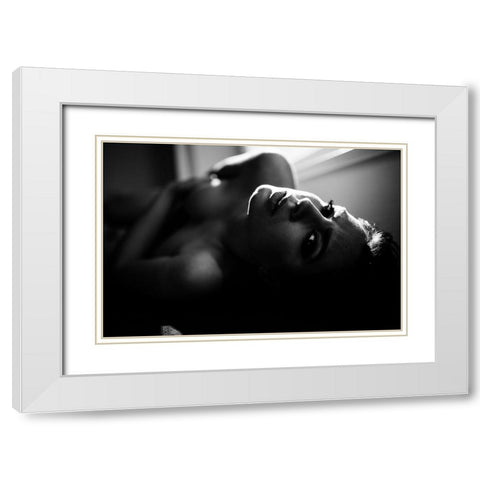Sensuality White Modern Wood Framed Art Print with Double Matting by Krystynek MQEP, Martin