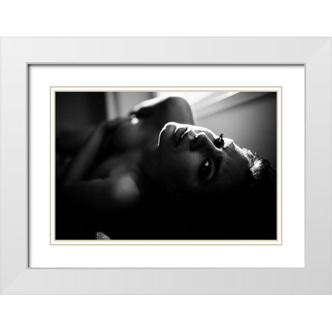 Sensuality White Modern Wood Framed Art Print with Double Matting by Krystynek MQEP, Martin