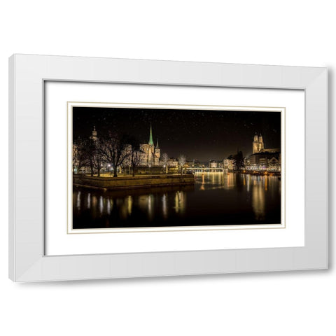 Zurich White Modern Wood Framed Art Print with Double Matting by Mitropoulos, Petros