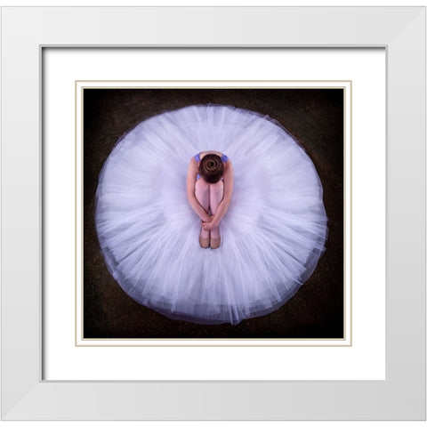 Young Ballerina White Modern Wood Framed Art Print with Double Matting by Pentony MA, Pauline