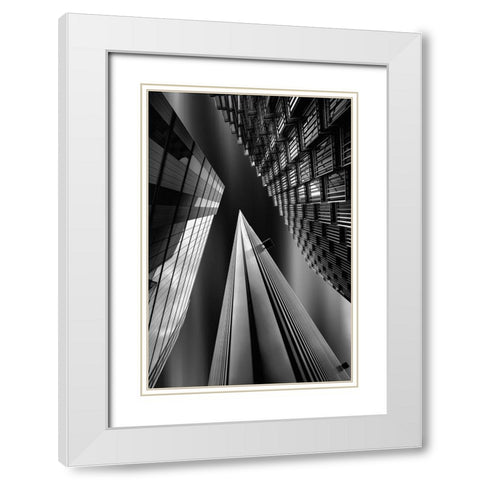 Light Pyramid White Modern Wood Framed Art Print with Double Matting by Azevedo, Olavo