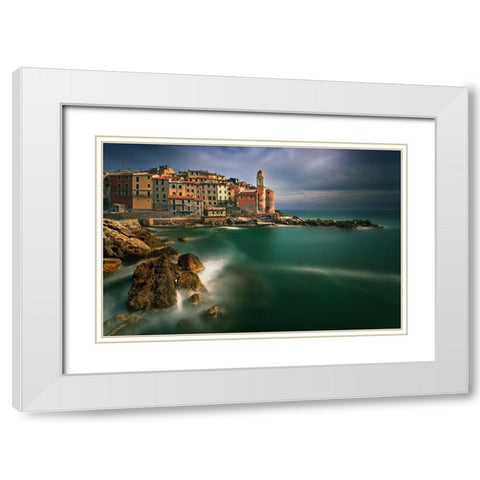 Tellaro... White Modern Wood Framed Art Print with Double Matting by Browko, Krzysztof