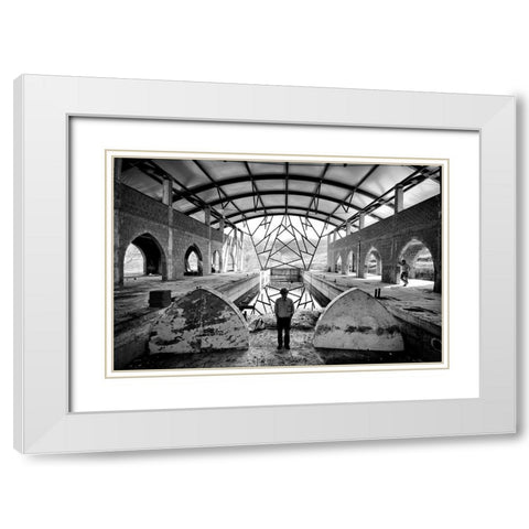 Swimming Pool White Modern Wood Framed Art Print with Double Matting by Ferrara, Carlo