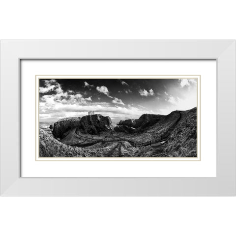 Dunnottar Castle White Modern Wood Framed Art Print with Double Matting by Clemens, Thomas