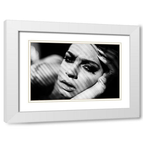 Sensuality White Modern Wood Framed Art Print with Double Matting by Krystynek MQEP, Martin