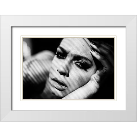 Sensuality White Modern Wood Framed Art Print with Double Matting by Krystynek MQEP, Martin