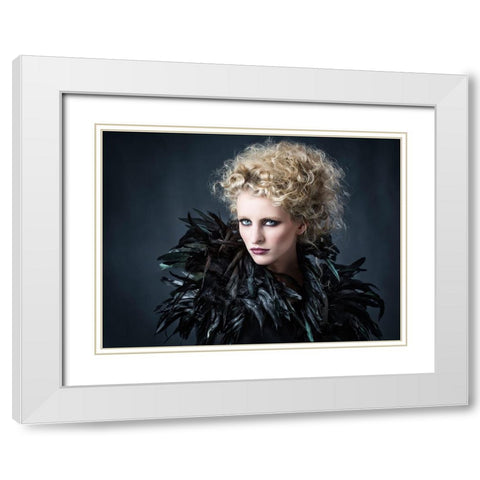 Feathered Fredau White Modern Wood Framed Art Print with Double Matting by Catchlight Studio
