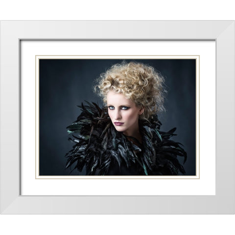 Feathered Fredau White Modern Wood Framed Art Print with Double Matting by Catchlight Studio