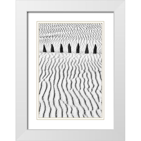 Little Silver Silence White Modern Wood Framed Art Print with Double Matting by Abrantes, Paulo