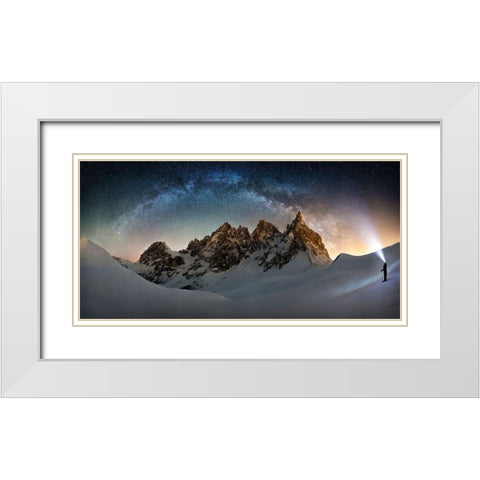 Hello Milky Way White Modern Wood Framed Art Print with Double Matting by Nicholas Roemmelt, Dr.