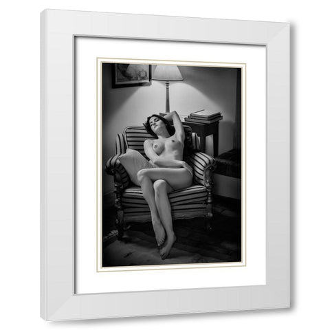 Sleeping Beauty White Modern Wood Framed Art Print with Double Matting by Micheli, Fabrizio