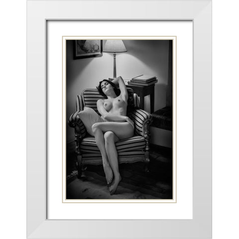 Sleeping Beauty White Modern Wood Framed Art Print with Double Matting by Micheli, Fabrizio
