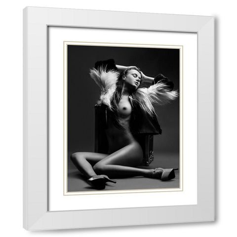 Sensuality White Modern Wood Framed Art Print with Double Matting by Krystynek MQEP, Martin
