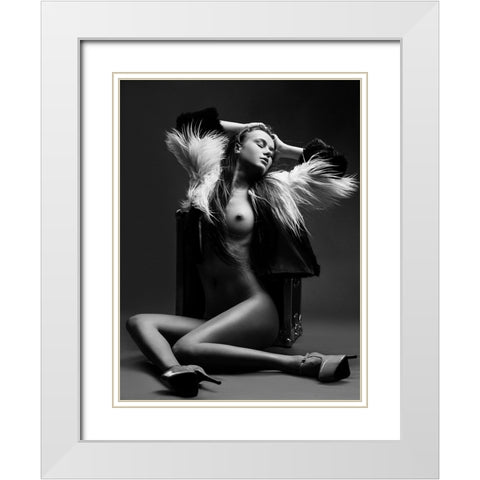 Sensuality White Modern Wood Framed Art Print with Double Matting by Krystynek MQEP, Martin