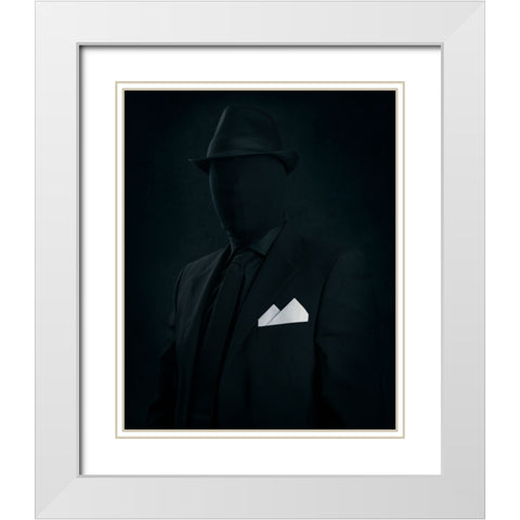 Mr. Black White Modern Wood Framed Art Print with Double Matting by Damsten, Petri