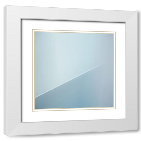 The White Line White Modern Wood Framed Art Print with Double Matting by Claes, Gilbert