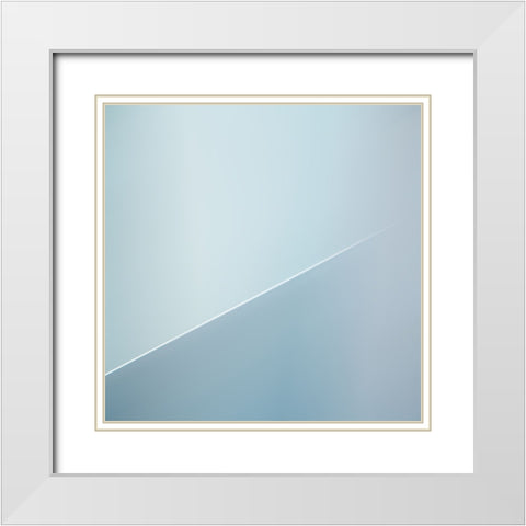 The White Line White Modern Wood Framed Art Print with Double Matting by Claes, Gilbert