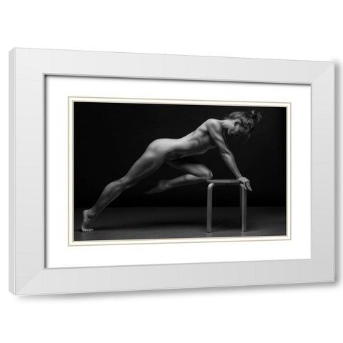 Bodyscape White Modern Wood Framed Art Print with Double Matting by Belovodchenko, Anton