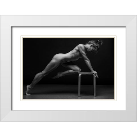 Bodyscape White Modern Wood Framed Art Print with Double Matting by Belovodchenko, Anton