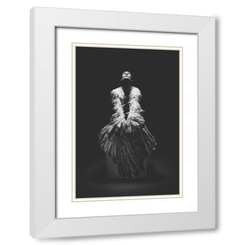 Angel White Modern Wood Framed Art Print with Double Matting by Dasic, Marko