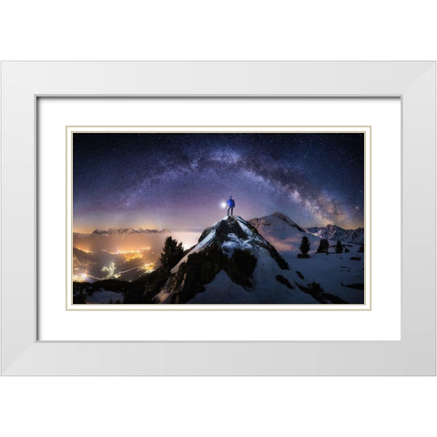 Per Aspera Ad Astra White Modern Wood Framed Art Print with Double Matting by Nicholas Roemmelt, Dr.