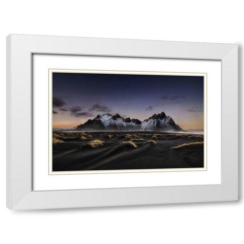 Stokksnes Vi White Modern Wood Framed Art Print with Double Matting by Pablo De, Juan