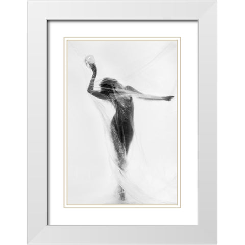 The Mask Dance White Modern Wood Framed Art Print with Double Matting by Odorizzi, Patrick