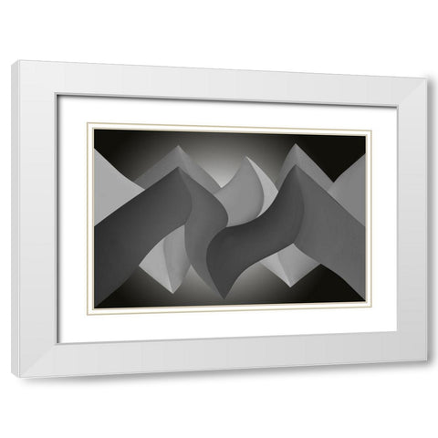 Turn White Modern Wood Framed Art Print with Double Matting by Kerber, Jutta