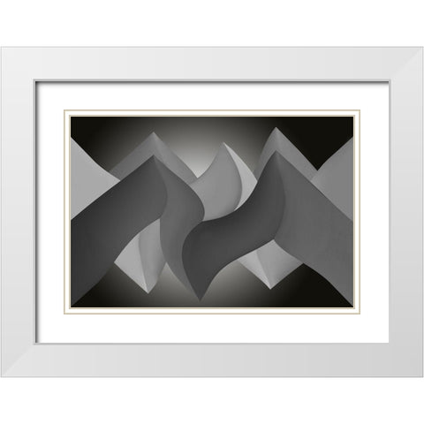 Turn White Modern Wood Framed Art Print with Double Matting by Kerber, Jutta