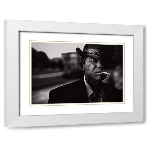 Untitled White Modern Wood Framed Art Print with Double Matting by Jovanovic, Koki