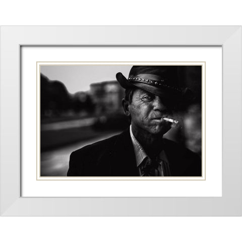 Untitled White Modern Wood Framed Art Print with Double Matting by Jovanovic, Koki