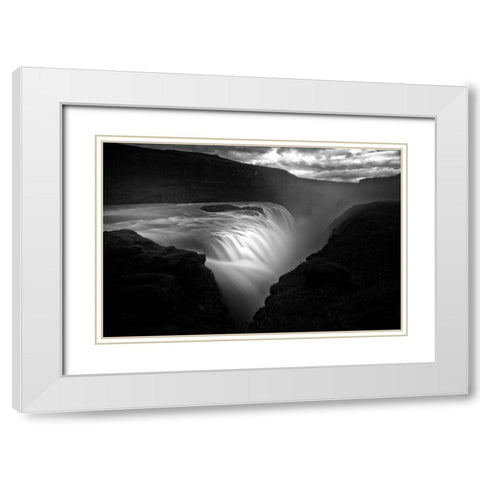 Gullfoss White Modern Wood Framed Art Print with Double Matting by Buchmann, Oliver