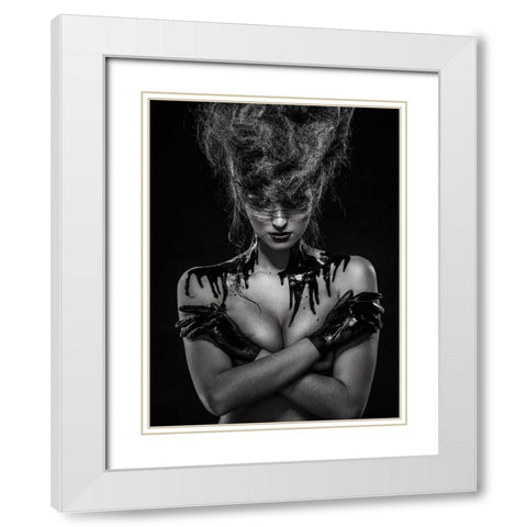 Oil White Modern Wood Framed Art Print with Double Matting by Smirnov, Sergei