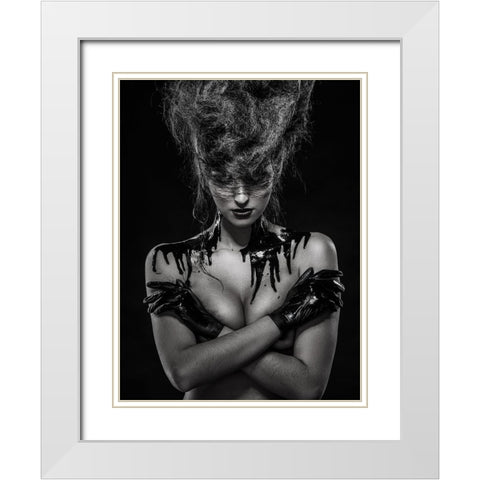 Oil White Modern Wood Framed Art Print with Double Matting by Smirnov, Sergei