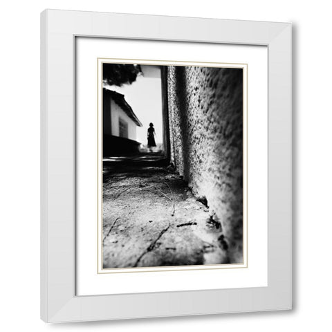 O White Modern Wood Framed Art Print with Double Matting by Ayer, Ali