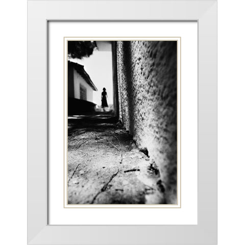 O White Modern Wood Framed Art Print with Double Matting by Ayer, Ali