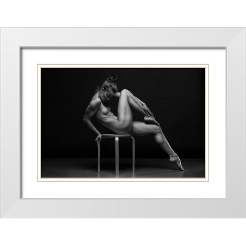 Bodyscape White Modern Wood Framed Art Print with Double Matting by Belovodchenko, Anton