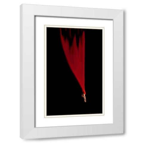 Falling Star White Modern Wood Framed Art Print with Double Matting by Momanu, Mirela
