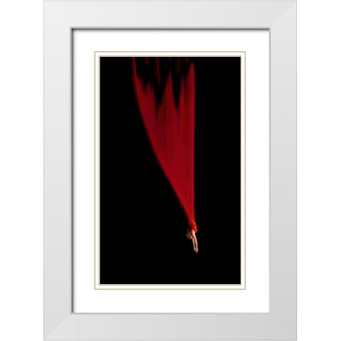 Falling Star White Modern Wood Framed Art Print with Double Matting by Momanu, Mirela