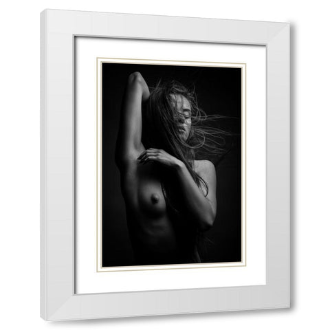 Sensuality White Modern Wood Framed Art Print with Double Matting by Krystynek MQEP, Martin