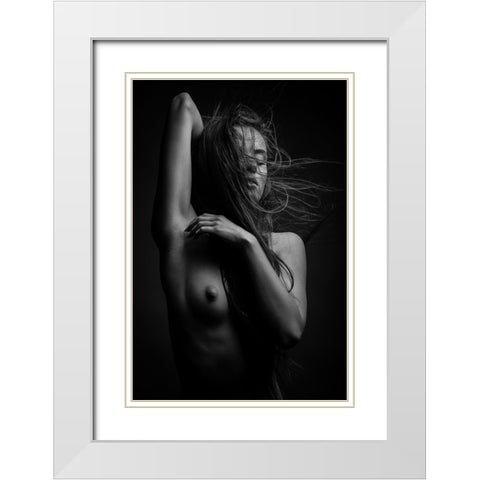 Sensuality White Modern Wood Framed Art Print with Double Matting by Krystynek MQEP, Martin