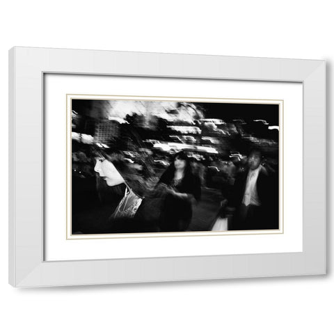 Untitled White Modern Wood Framed Art Print with Double Matting by Suzuki, Tatsuo