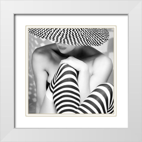 Zagging That Zig White Modern Wood Framed Art Print with Double Matting by Ashton-Jones, Howard
