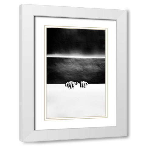 Untitled White Modern Wood Framed Art Print with Double Matting by Davizosco