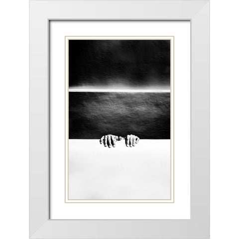 Untitled White Modern Wood Framed Art Print with Double Matting by Davizosco
